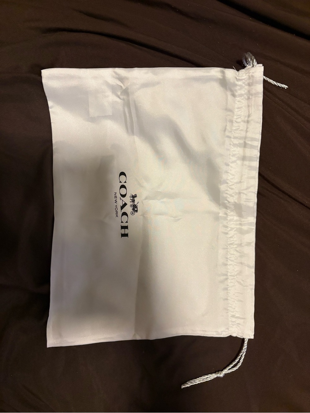 Small: for charms,etc- Coach White Logo Drawstring Dust Pouch